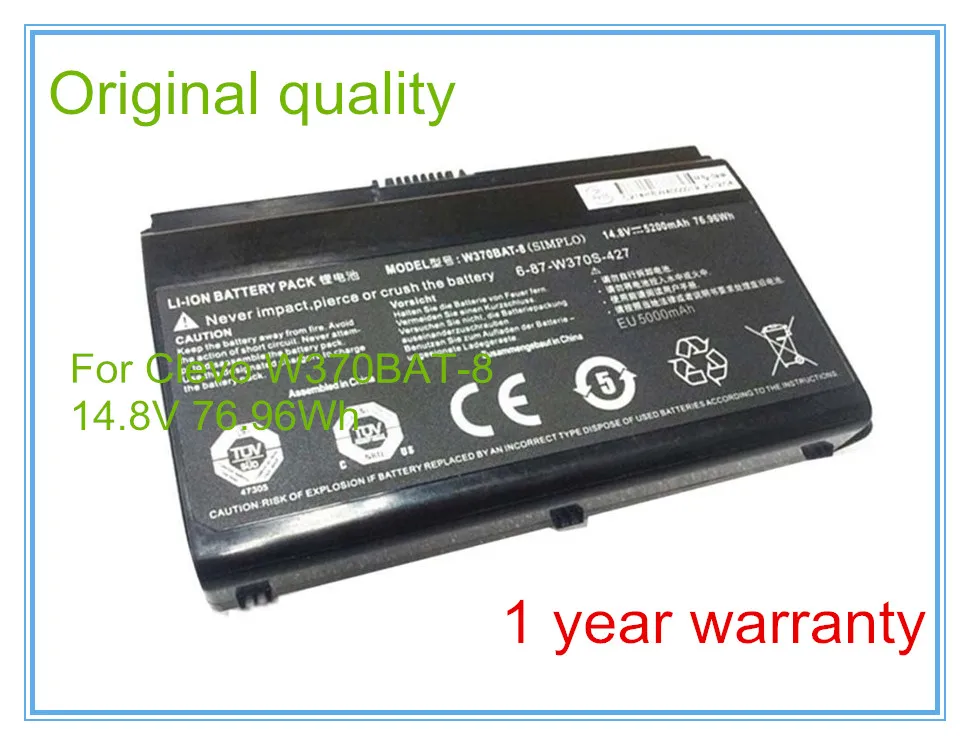 

Original Laptop Battery For W370BAT-8 Sager NP6350 NP6370 NP7370 NP7352 NP7355 NP7358 NP7378 Series