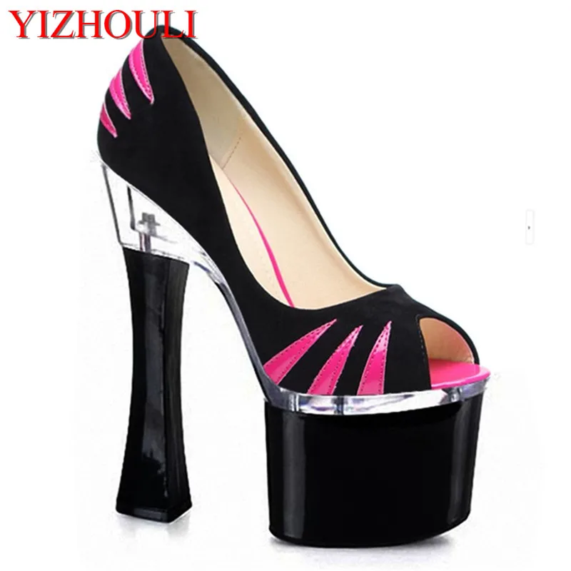 

The new 2018 spring and stylish women 17-18 cm high heels sweet princess single star shoes