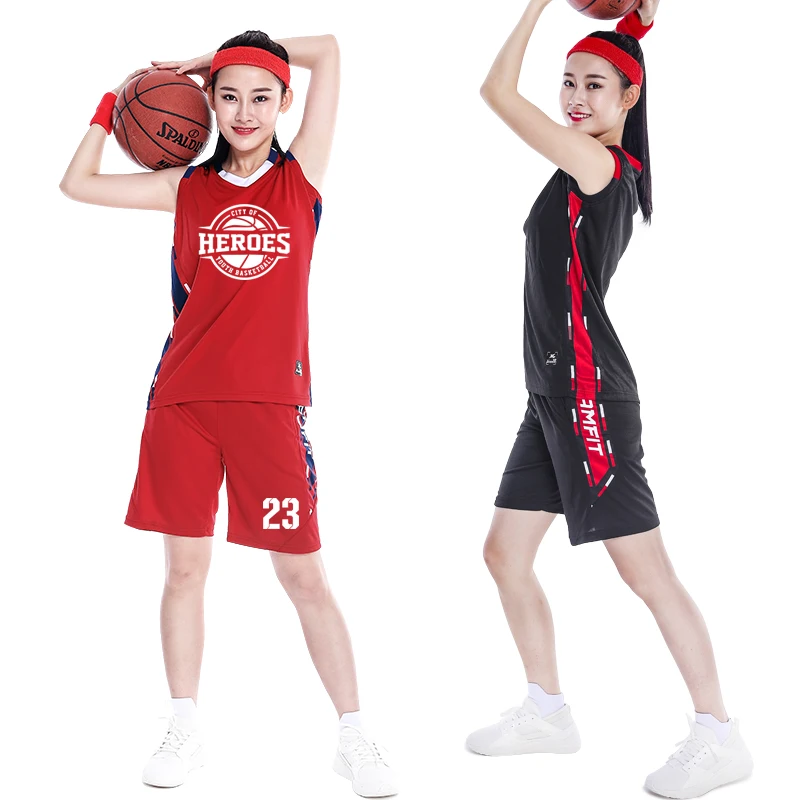 

16Colors High Quality Lady Basketball Set Uniforms Women Suits Breathble Female Students Basketball Sports Training Suits