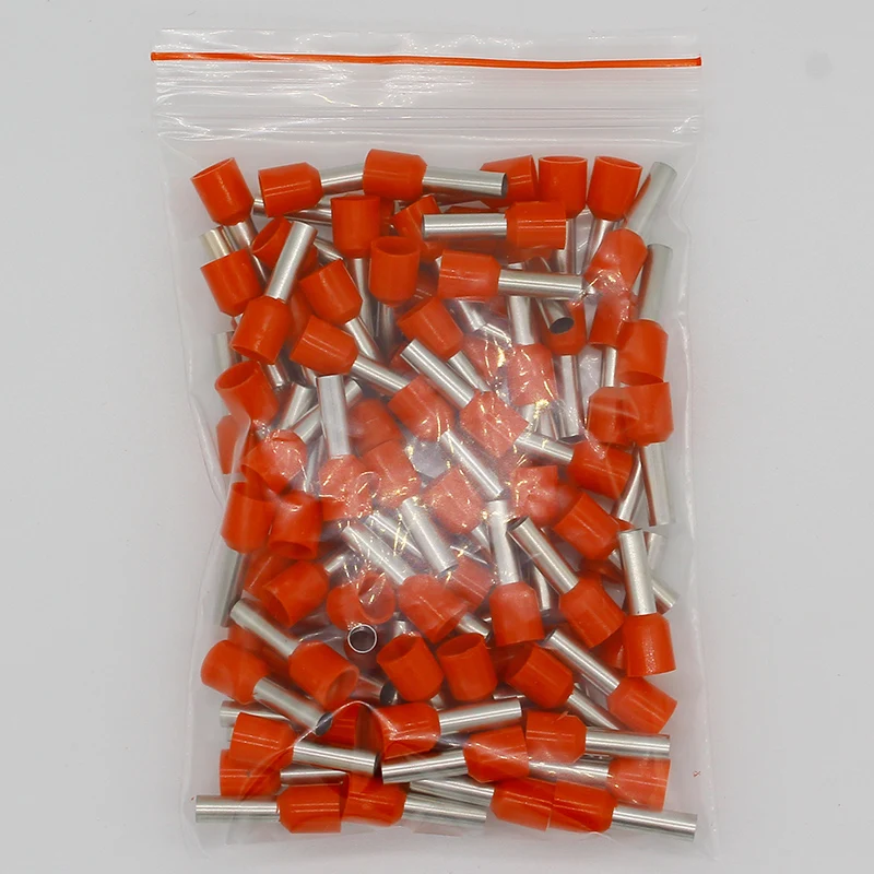 E6012 Tube insulating terminals 6MM2 100PCS/Pack Cable Wire Connector Insulating Crimp Terminal Insulated Connector E-