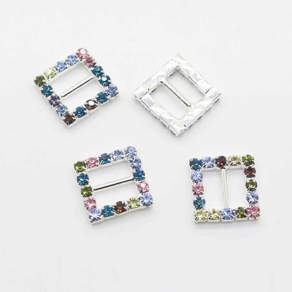 10mm Color Rhinestone buckle, Mix design order accept, Pearl buckle, 10 pcs / lot, full of crystal fit wedding ribbon and hair