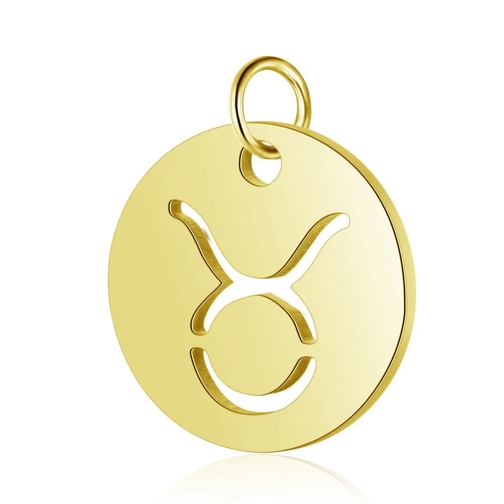 10 Pieces/lot 12 Constellation Zodiac Signs Charm Wholesale 316 Stainless Steel AAAAA Quality Pendants DIY Jewelry Charms