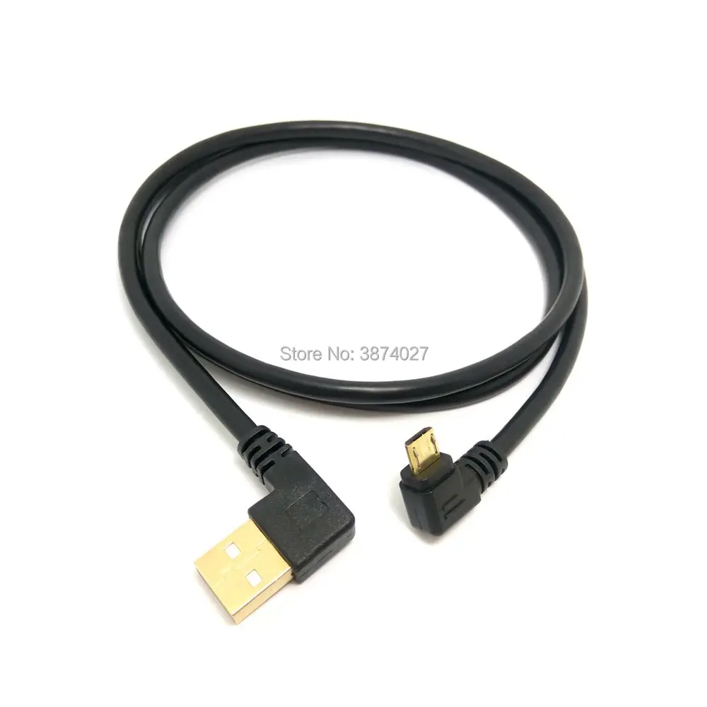 15cm short 1m Gold plated Right Angle Micro USB to Left Angled USB Tpye A Male 90 Degree Cable Data Charge Cord