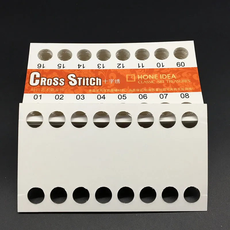 10 Pcs Thread Pad Paper Floss Organizer with Big Holes for Cross Stitching Sewing DIY Craft Needlework - 01~16 Hole Sizes