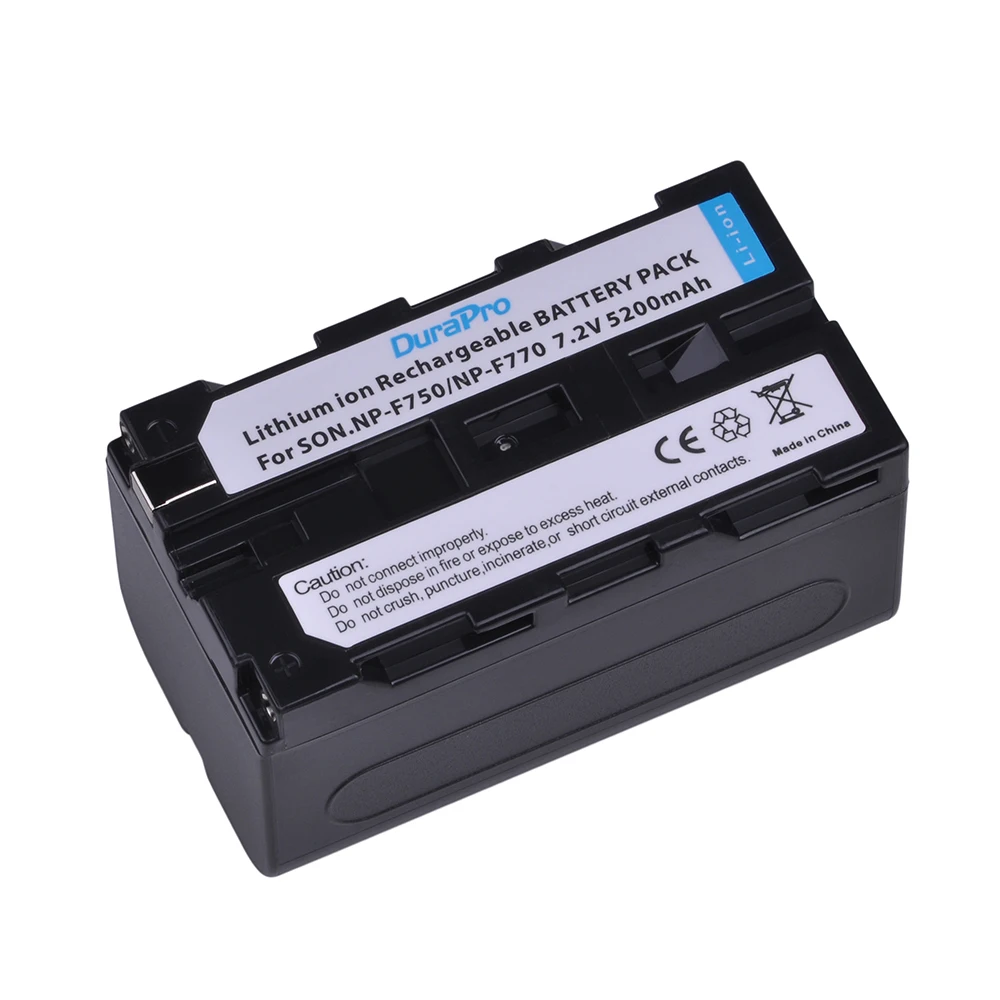 DuraPro 5200mAh NP-F750 Bateria NP-F770 NP F750 NP F770 Battery for LED Video Light for Sony HVR-HD1000 HVR-HD1000E HVR-V1J