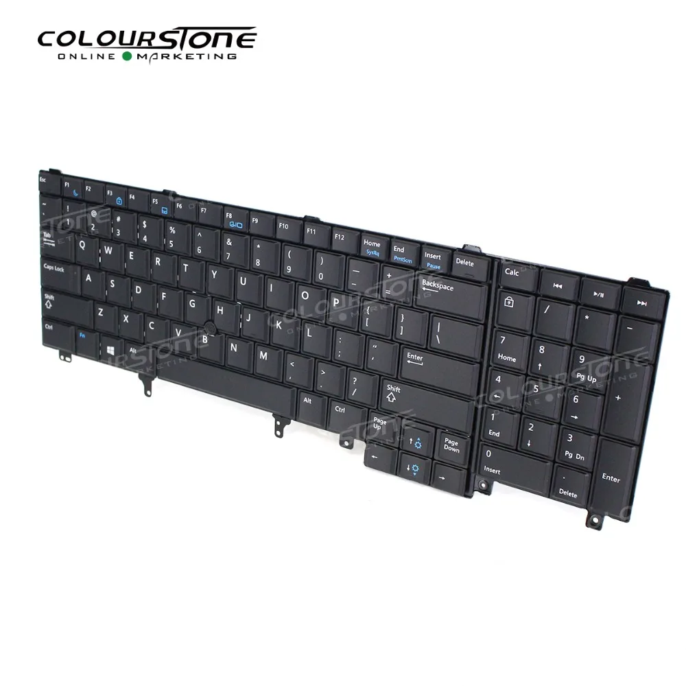 لوحة مفاتيح الكمبيوتر المحمول الأمريكية E6520 لأجهزة Dell E6520 E6530 E6540 E5520 E5520M E5530 أسود أمريكي