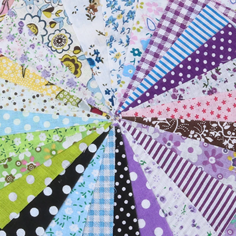 Nanchunag 30Pcs/Lot Random Color Thin Cotton Fabric Printed Patchwork Bundle Cloth For Sewing Fat Scrapbooking Pattern 10x10cm