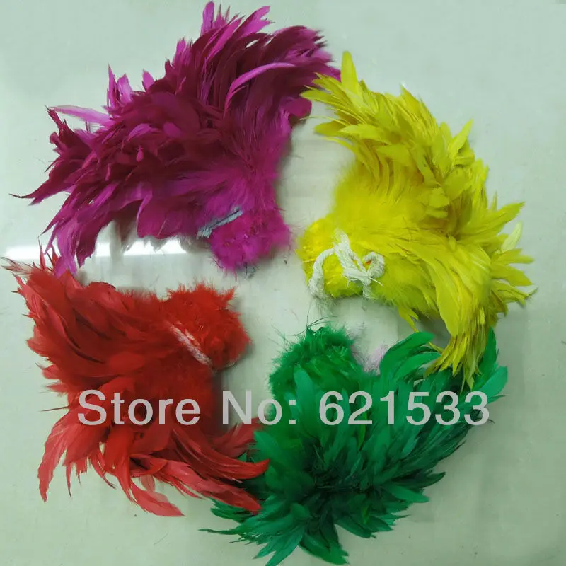 Wholesale!Hot!200pcs/lot 4-6inches 10-15cm Multi-Color Saddle Badger Rooster Feathers 4Colours Availble