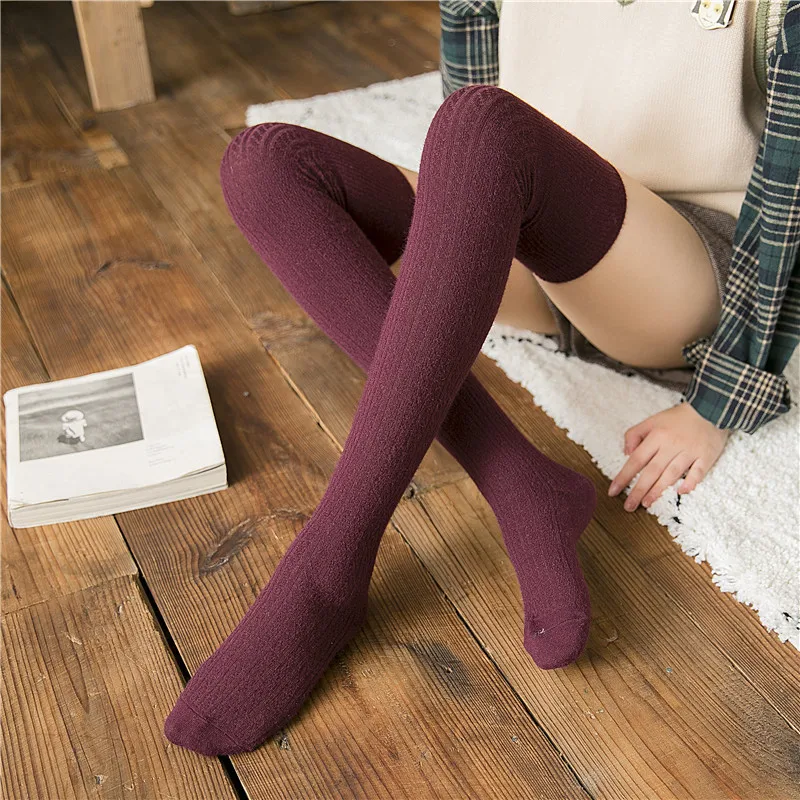 Stockings For Women 2019 Autumn Winter Thicken Warm Wool Stocking Korea Style Over The Knee Socks High Socks medias de mujer