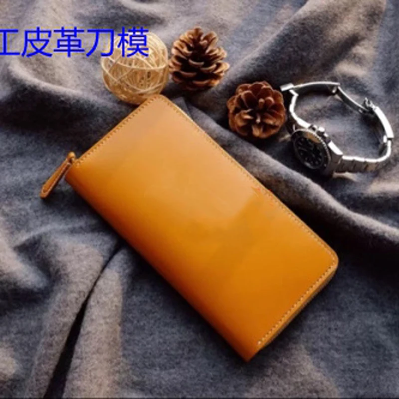 

design leather craft template cutter zipper wallet card holder die cutting knife mould hand punch tool herramientas para cuero