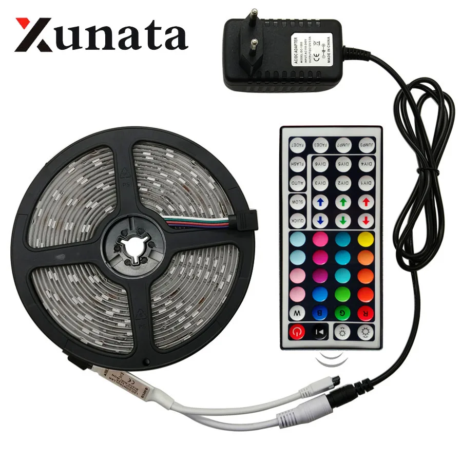 

DC 12V 2835 RGB LED Strip Light Set White / Warm White / Blue 60 LEDs/m Waterproof Flexible Tape LED Light Lamp With 2A Power