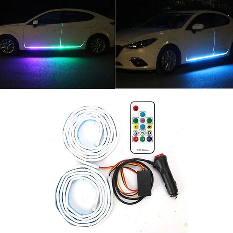 

New RGB Car Flexible LED Strip Decorative Atmosphere Lamp Car Side door atmosphere light Auto Neon Light Kit with reomte control