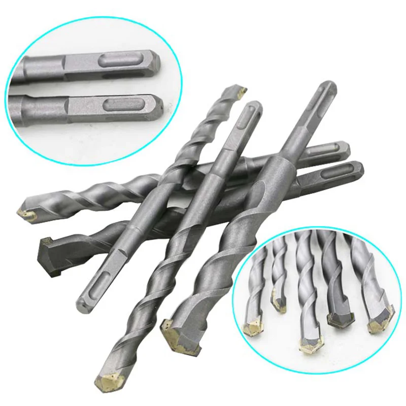 4Pcs 6-10mm  Electric hammer  SDS Impact Fast Spiral Rotary Masonry Hammer Drill Bits Set Carbide Tip Square Shank