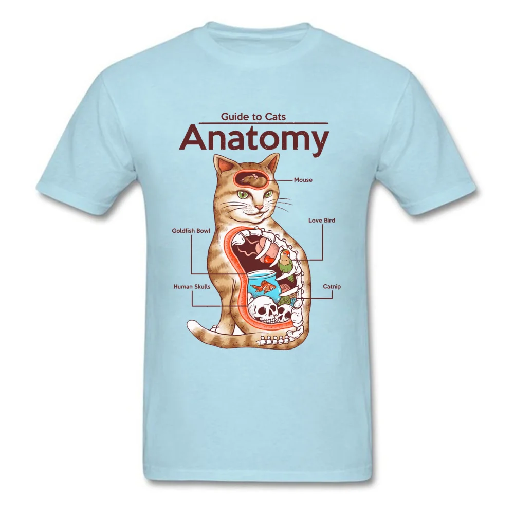 Anatomy Cat Biology Structure White Tshirt Men Skull Birds Mouse Summer Fall Brand New Tops & Tees Crew Neck Cotton Tee Shirts