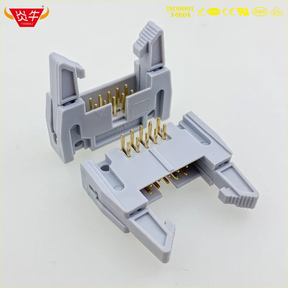 

50Pcs DC2-10P IDC SOCKET BOX 2.54mm PITCH EJECTOR HEADER RIGHT ANGLE CONNECTOR 2*5P 10PIN CONTACT PART GOLD-PLATED 3Au YANNIU