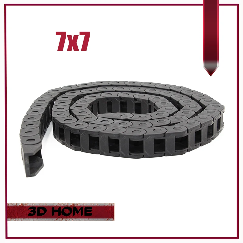 7 x 7mm Length 1 Meter Cable Drag Chain Wire Carrier with end connectors for CNC Router Machine Tools