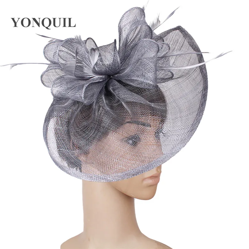 Betoverende Sinamay Bruiloft Hoeden Fascinators Bruid Hoofddeksels Fotografische Studio Hoed T-Platform Hoofddeksel Craft Bridal Chapeau Cap