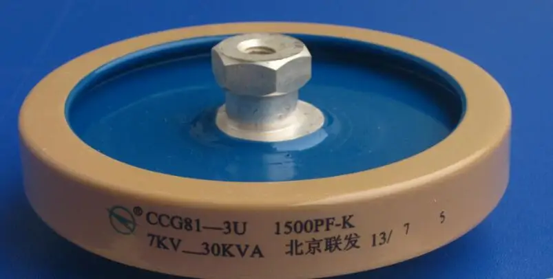 Round ceramics Porcelain high frequency machine  new original high voltage CCG81-3U 1500PF-K 7KV 30KVA