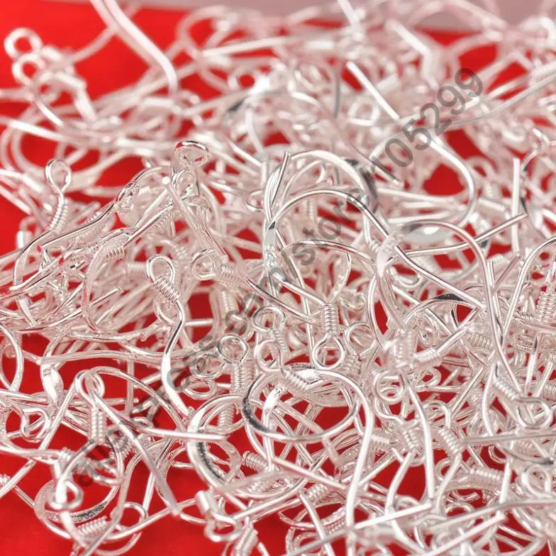 400PCS Lot Making DIY Design Jewelry Findings 925 Sterling Silver Hook Earrings 15mm Hooks Earrings