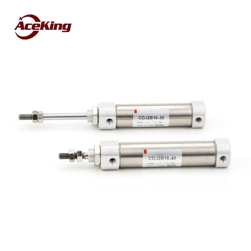 AceKing pen cylinder miniature stainless steel double acting single rod mini cdj2b 10/12/16-10/20/30/50/80/100 stroke cylinder image 3