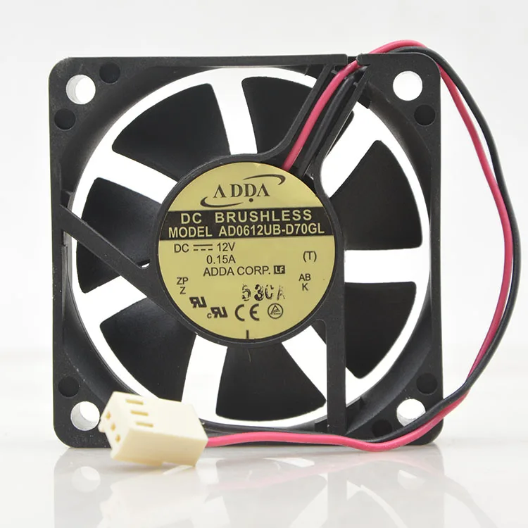 

ADDA AD0612UB-D70GL DC 12V 0.15A 60x60x15mm 2-Wire Server Cooling Fan