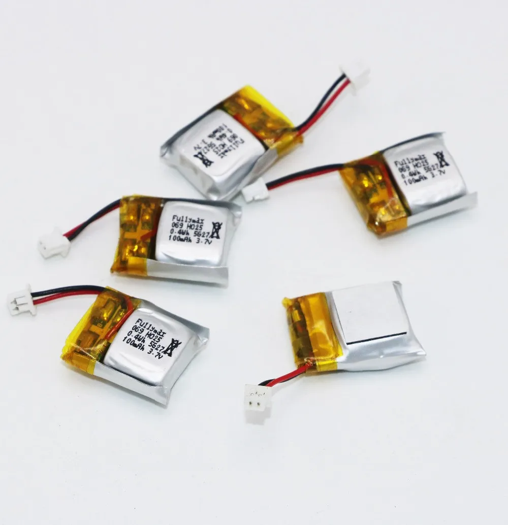 10pcs/lot CX-10 3.7V 100mAh Battery for Cheerson CX-10A FQ777-124 Wltoys V272 V282 V292 Hubsan Q4 H111 Mini RC Quadcopter Parts