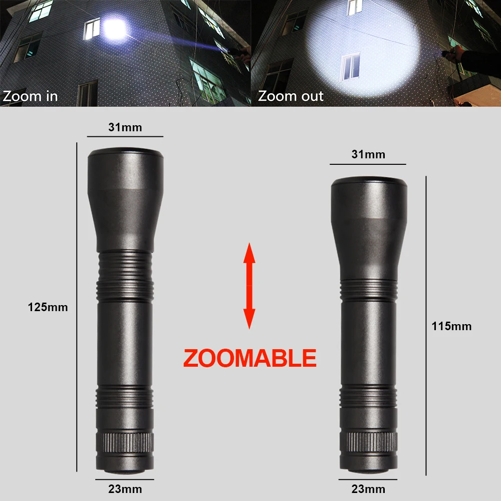 Super bright LED UV Flashlight UV Light LED Torch Light 1Mode Zoomable 395nm Black light by 18650 Battery