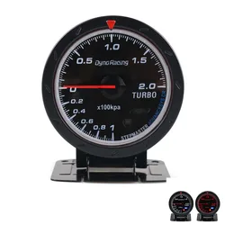 Dynoracing 60MM Racing Car Turbo Boost Gauge & Lighting BAR Black Face Auto Turbo Boost Gauge TT101467