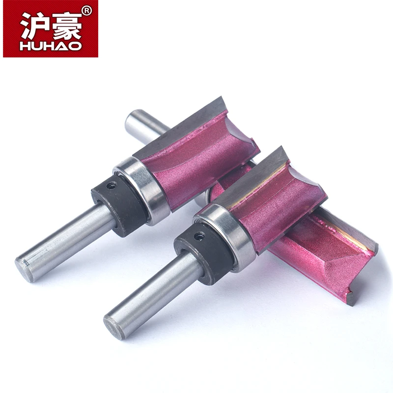 HUHAO-Rolamento Flush Trim Router Bit para Madeira, 8mm Shank, Bit reto, Tungstênio, Carpintaria, Fresagem, Corte, CNC Cutter Tool, 1Pc
