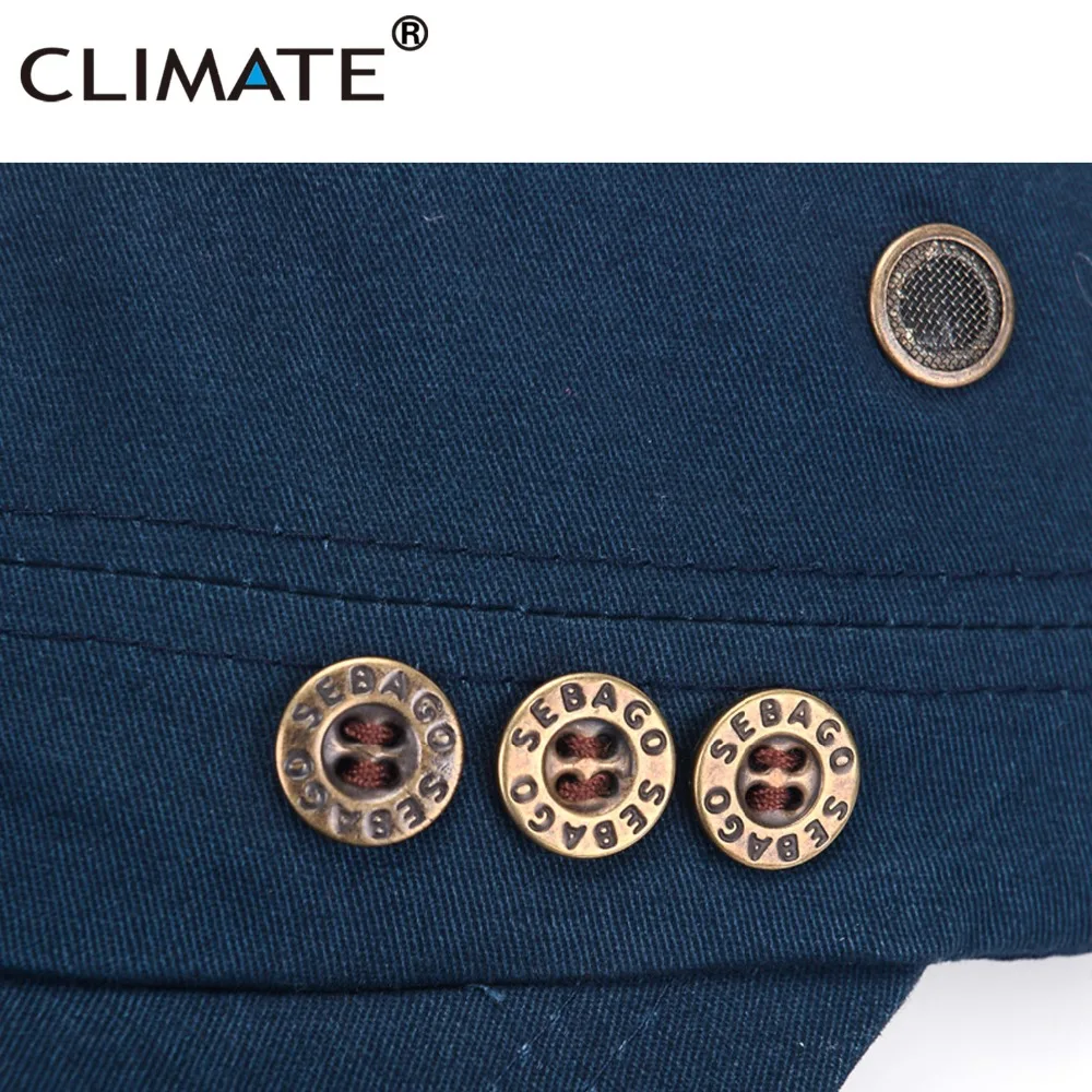 CLIMATE Cool Military Cap Man Men Cotton Solid cool Cap Green Flat Top Caps Hat Men Adjustable Hunting Military Green Caps Hat