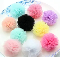 60pcs Bulk Decorative Tulle Pompom. Size  4.5cm-5cm Lace Pompom Ball Around 2 inches diy home deocration