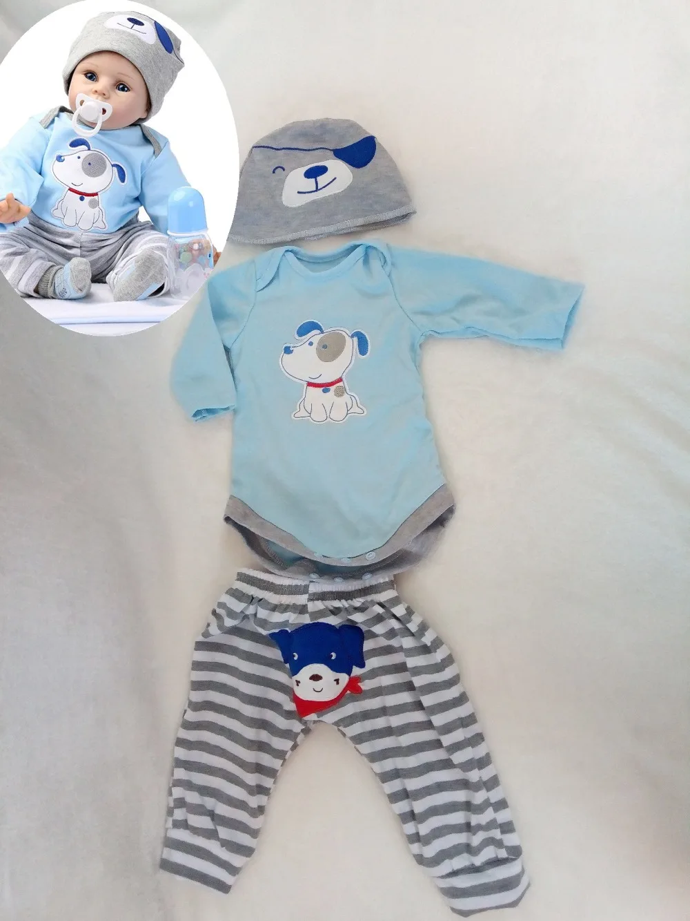 Hot-selling Silicone Reborn Dolls Boys Clothes For 50 - 55 CM Vinyl Baby Toys Boy Doll For Girls Boy Children's DIY Accessories