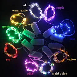 2M 20LED Copper Wire Fairy String Lights CR2032 Battery Operated With ON / OFF Switch for Outdoor Garden Christmas Decoration