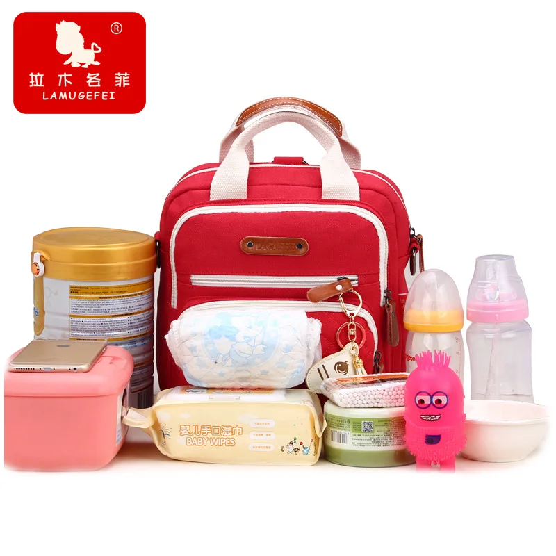 High Level Canvas Colorful Mommy Diaper Bag Baby Nappy Bags Maternity Mommy Women Backpack/Handbag/Messenger Three-In-One Bag