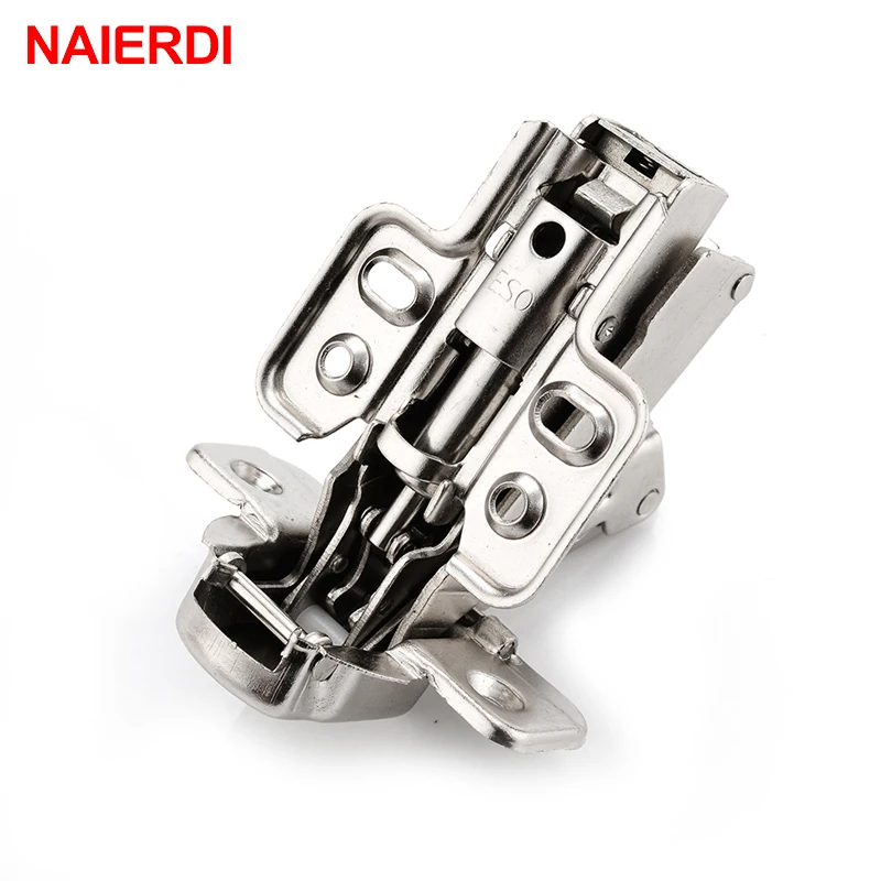 NAIERDI 175 Degree Hydraulic Buffer Hinge Rustless Iron Buffer Soft Close Cabinet Cupboard Door Hinges For Furniture Hinge