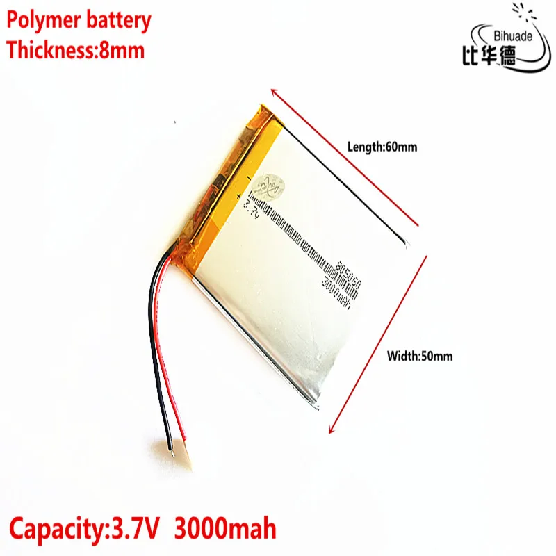 Good Qulity 3.7V,3000mAH 805060 Polymer lithium ion / Li-ion battery for tablet pc BANK,GPS,mp3,mp4