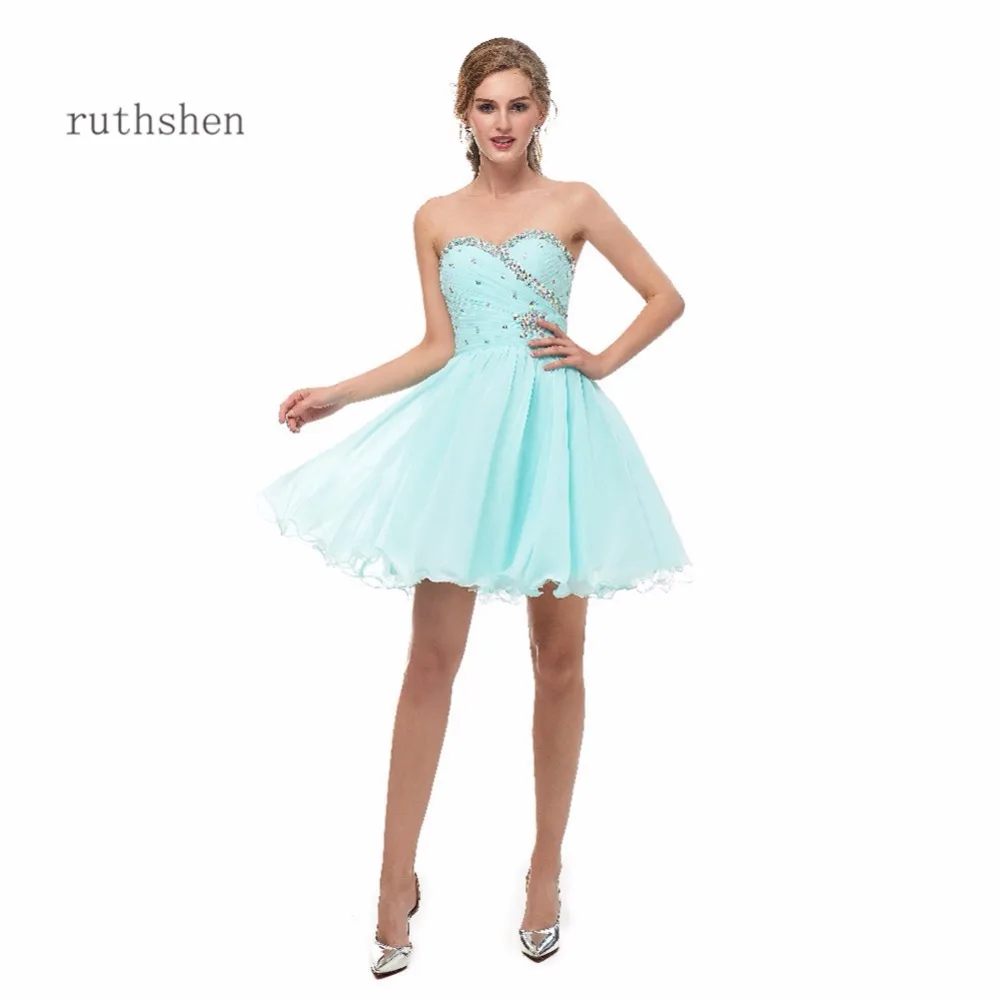 

ruthshen 2023 Pleats Short Cheap Cocktail Party Dresses Women Sweetheart Neck Vestidos De Coctel Corto 2020 Women Formal Gowns