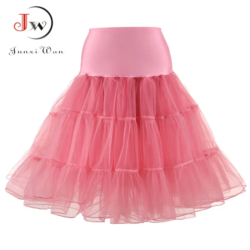 Tulle Skirts Womens Fashion High Waist Pleated Tutu Retro Vintage Petticoat Crinoline Underskirt Faldas saia