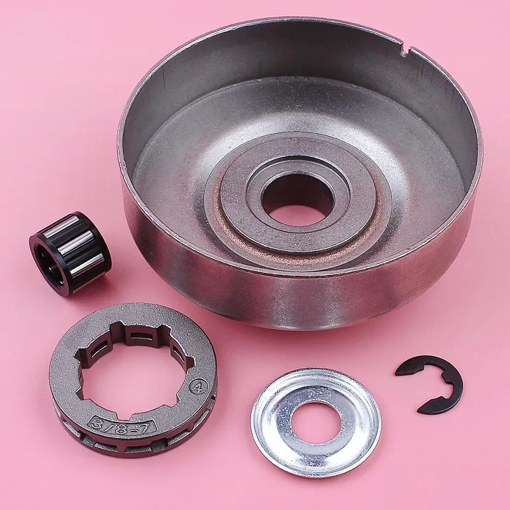 Clutch Drum 3/8 7 Teeth Sprocket Rim For Stihl MS361 044 046 MS440 MS460 Needle Bearing Clip Washer Chainsaw 1128 007 1000