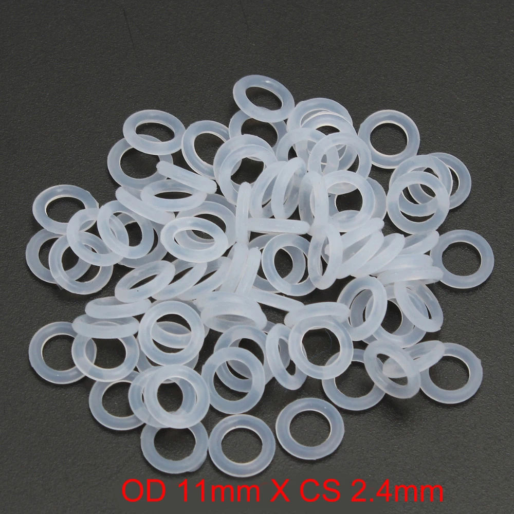 

OD 11mm x CS 2.4mm silicone o-ring gaskets oring set rubber o rings