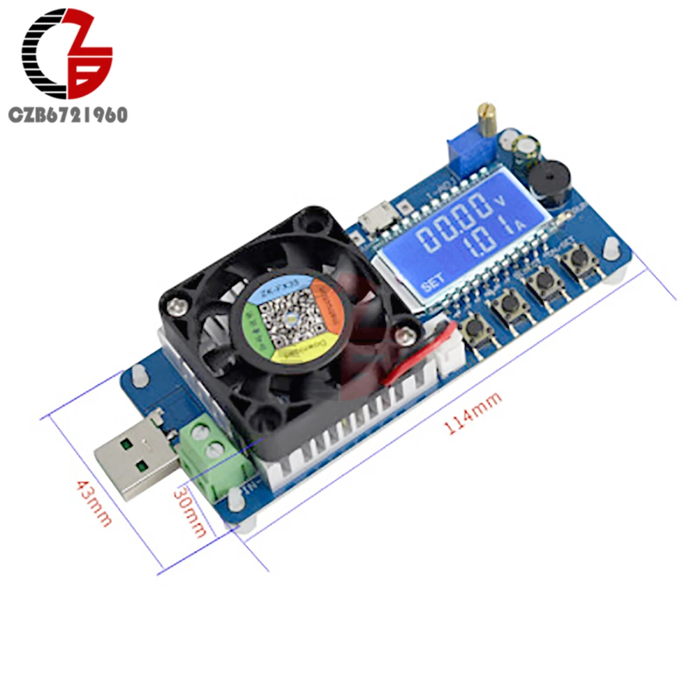 4A/5A 25W/35W Adjustable Electronic Load Tester LED Digital USB Voltmeter Ammeter Battery Capacity Power Supply Detector Monitor