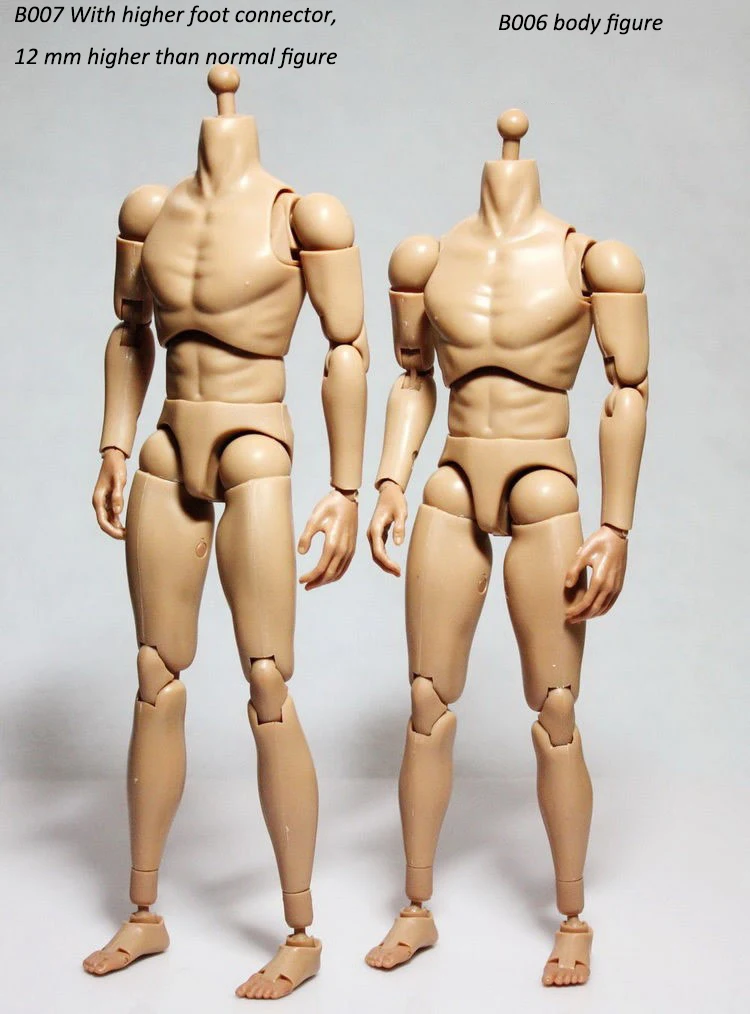 1/6 Scale B006 Military MalNarrow Shoulders Nude Action Figure Body Skin Color for 12