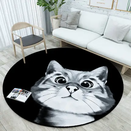 Creative Cartoon Round Carpet, Cute Bedroom, Home Coffee Table, Bedside Hanging Basket, Computer Chair Mat