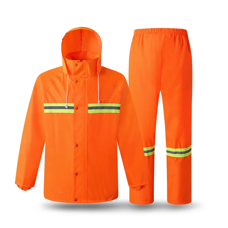 

Reflective Raincoat Construction Sanitation Fluorescent Rain Gear Traffic Waterproof Windproof Work Jacket Outdoor Fishing Suit