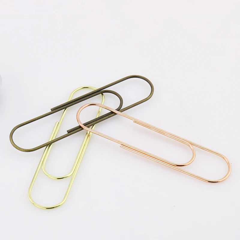 100mm Super Large Paper Clip Electroplating Imitation Gold Rose Gold Bronze Multifunctional Stationery Bookmark Shool Stationary