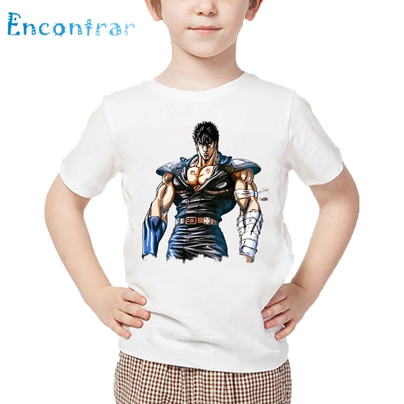 

Kids Japanese Anime Fist of the North Star Kenshiro Print T shirt Children Summer Tops Boys and Girls Cartoon T-shirt,HKP4388