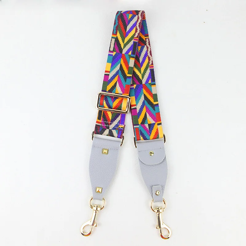 New rock stud handbags strap fashion design national style shoulder straps woven leather bags straps