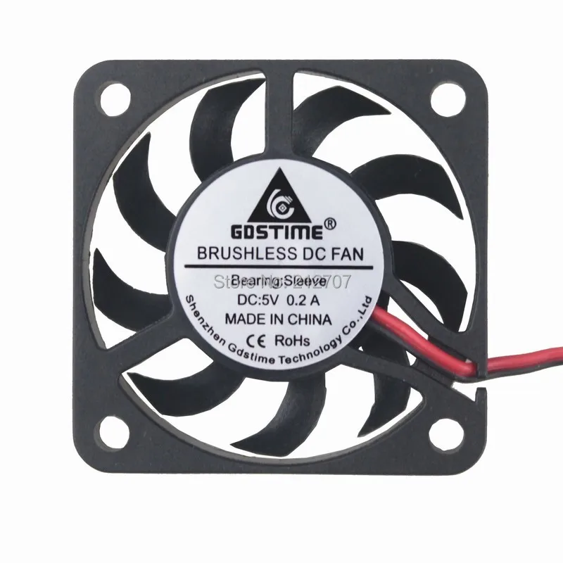 10PCS Gdstime 4007s 5V 2P 4cm 40mm 40x40x7mm Mini DC Cooler Fan Ventilator