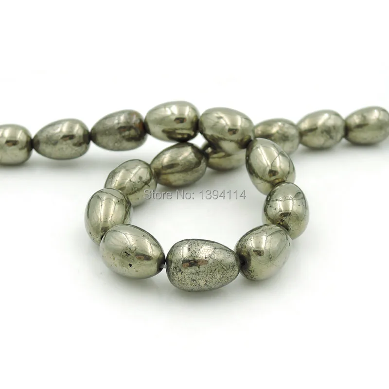 Natural Pyrite Drop Beads Strand For Making Bracelets Or Necklaces Jewelry