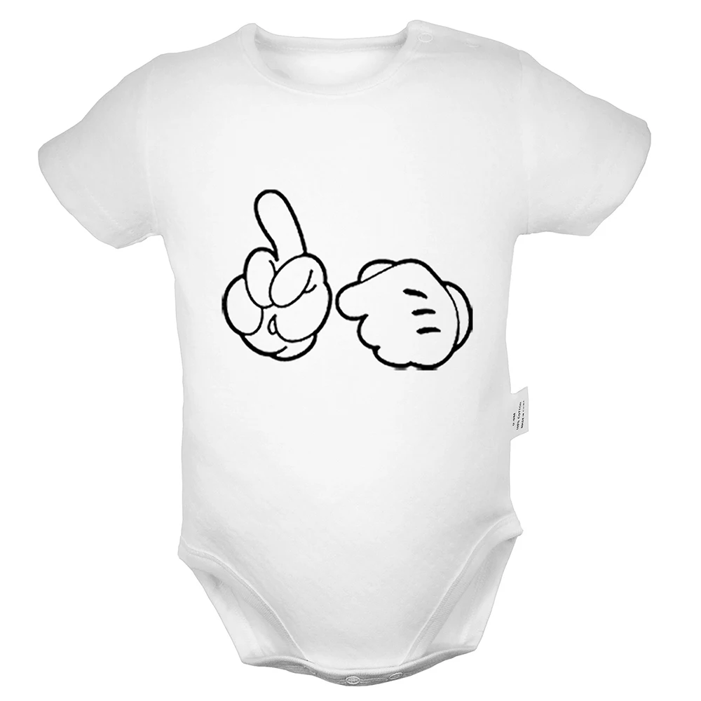 Cool Don't Mess With Me Be Careful Fist Design Newborn Baby Boys Girls Outfits Jumpsuit Print Infant Bodysuit Clothes Sets